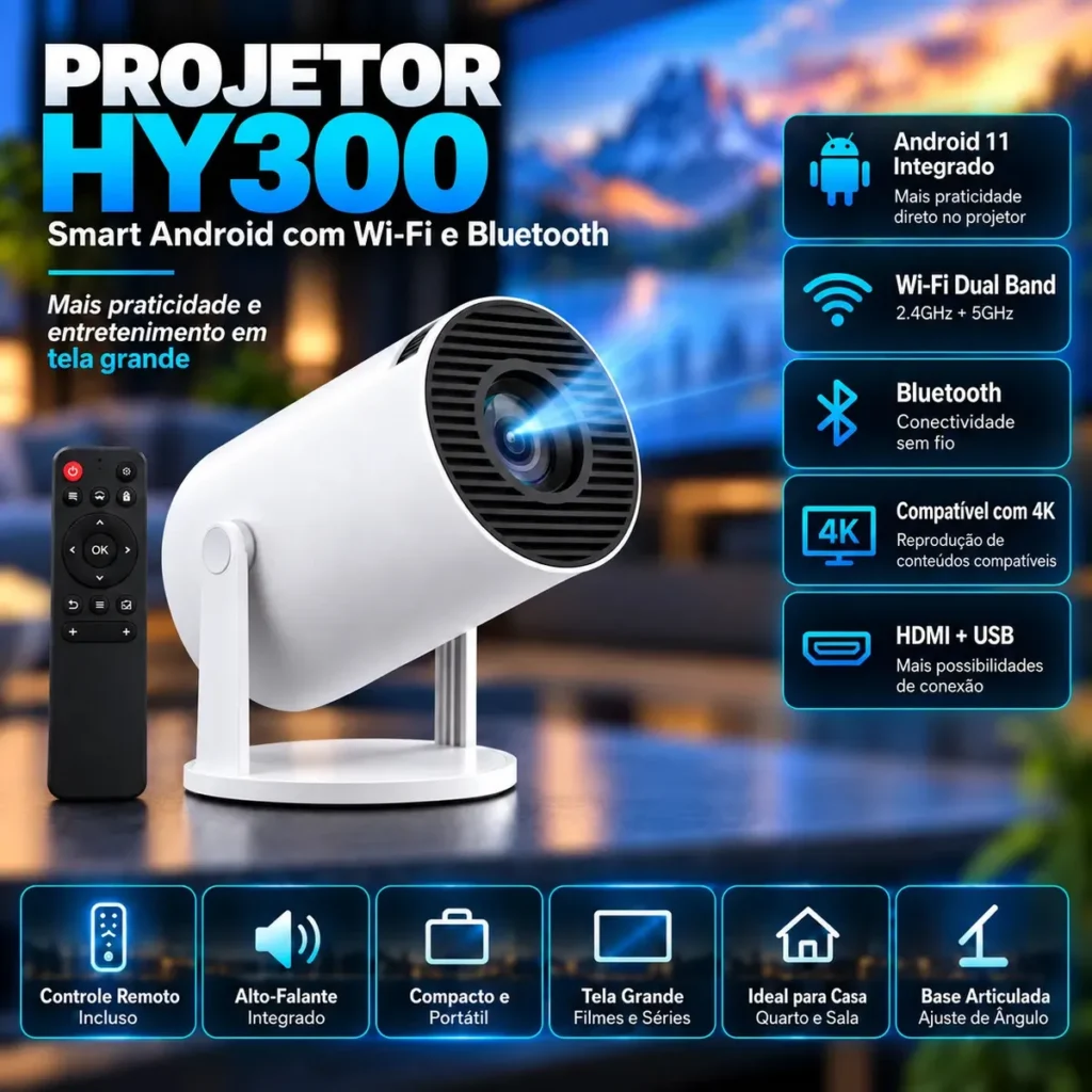 Projetores e Telas: Full HD, 4K e Telas de Projeção