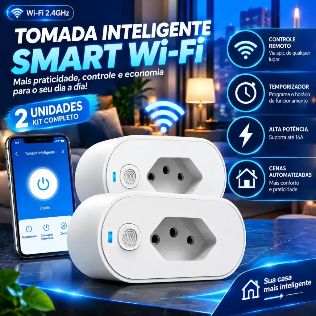 Casa Inteligente - Tomada Inteligente Smart Wifi, automação residencial