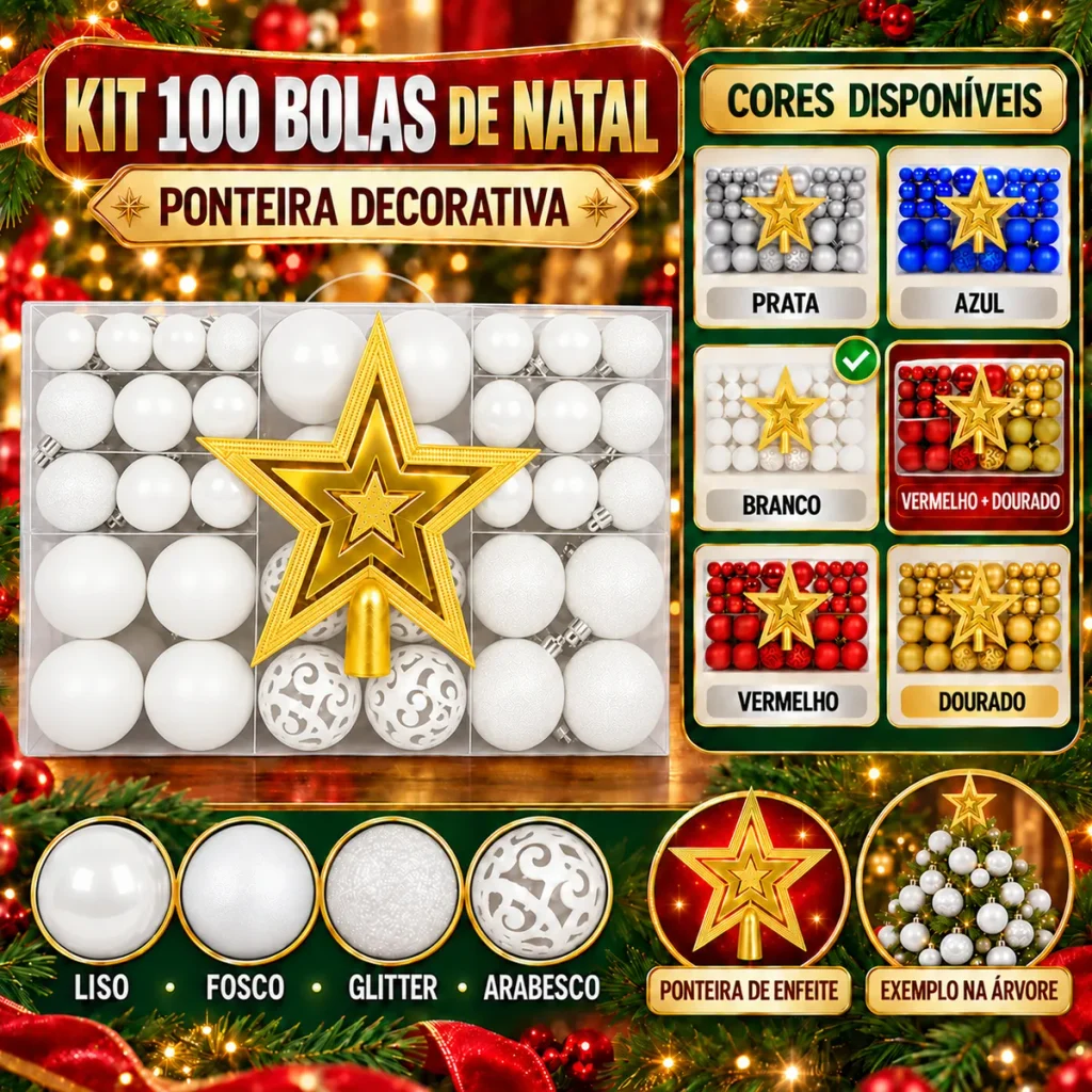 Kit Bolas de Natal 100 Peças Ofertas no Mercado Livre