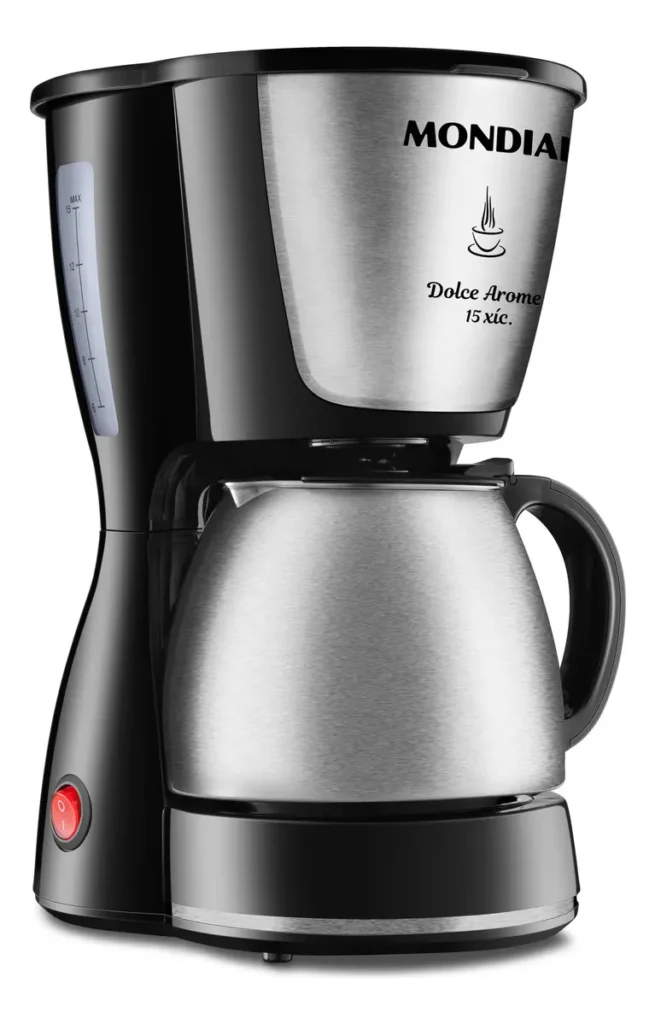 Cafeteira elétrica Mondial Dolce Arome com jarra em inox, prática e durável para o dia a dia