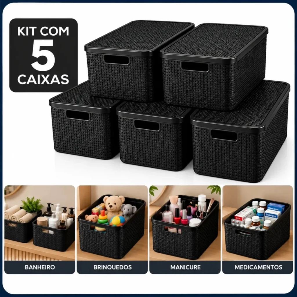 Cestos Organizadores de Rattan para organização da casa - Omnarix.online