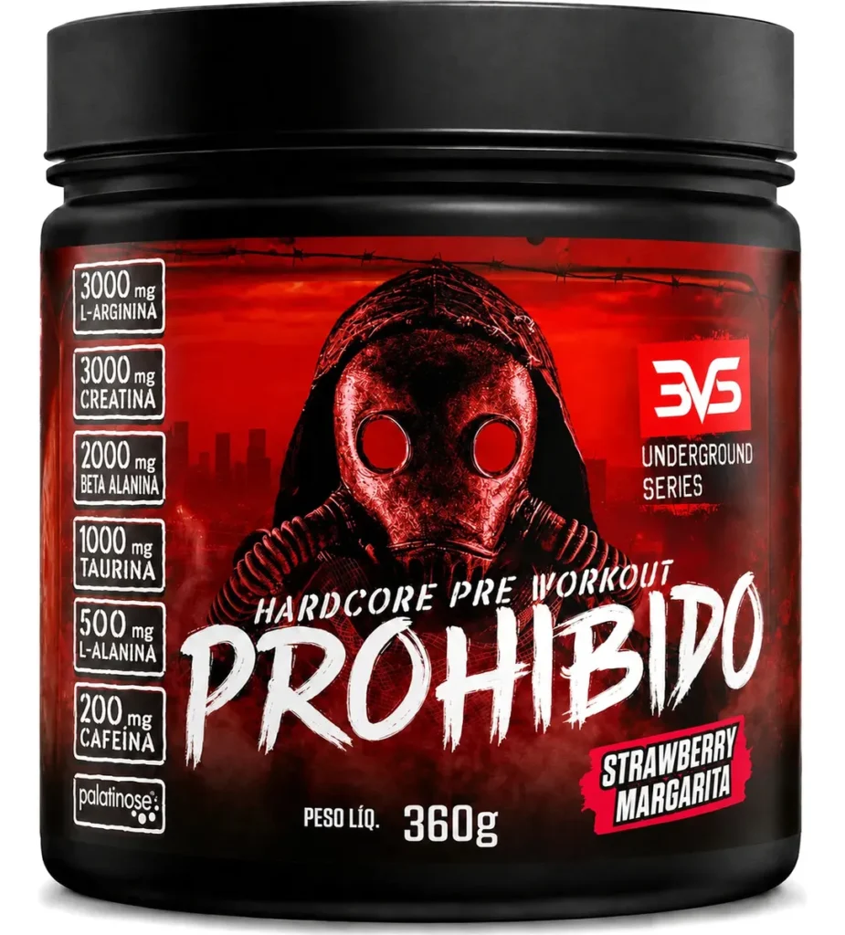 Pote pré-treino Proibido 360 g sabor Strawberry Margarita